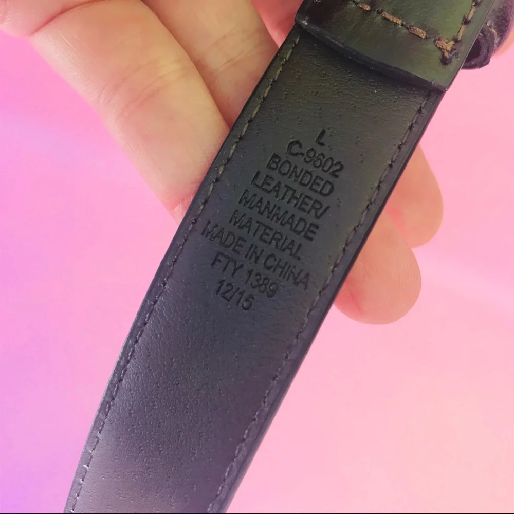 New dark brown Beverly Hills leather/handmade belt
